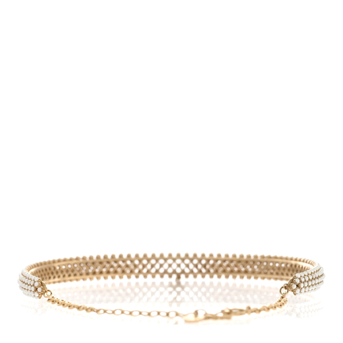Pearl Metal Long Lariat Necklace Gold