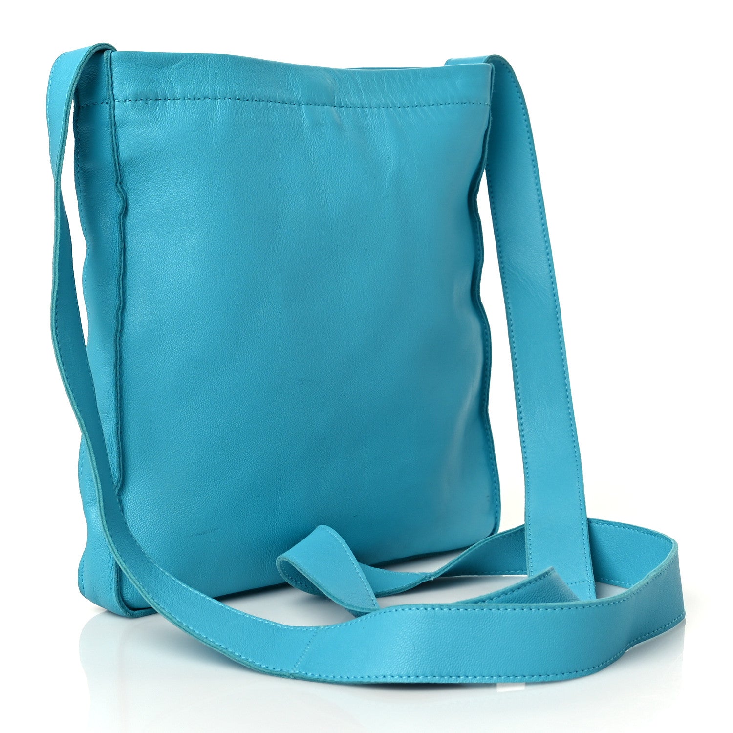 Hermes Lambskin Toudou Perfore Crossbody Bag Bleu Paon 2 of 10