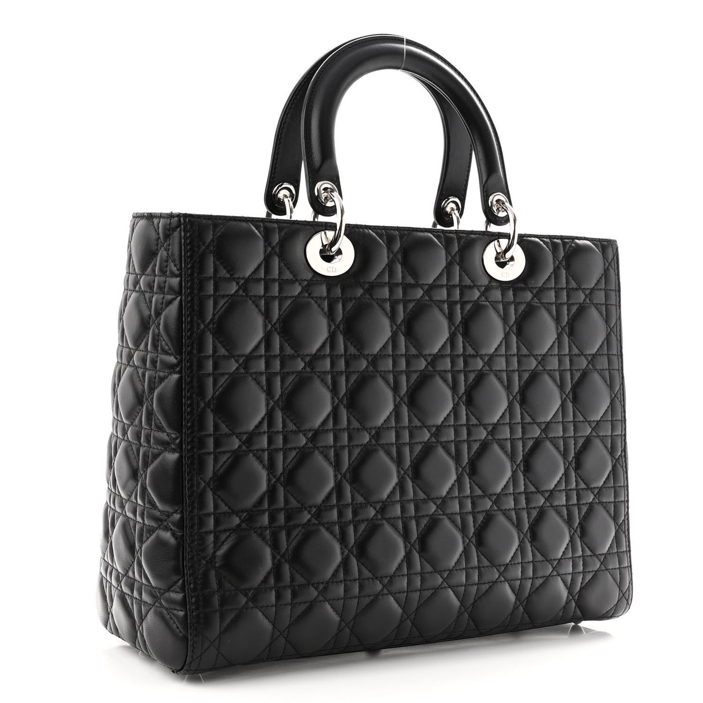 Lambskin Cannage Large Lady Dior Black