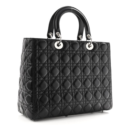 Christian Dior Lambskin Cannage Large Lady Dior Black 3 of 10