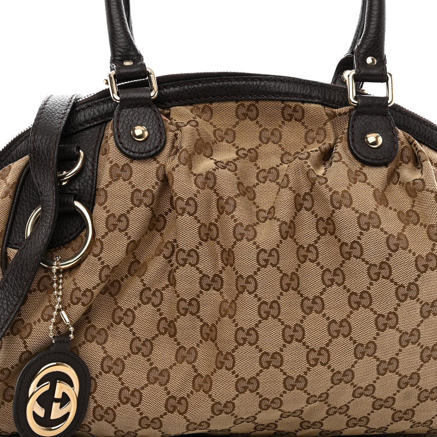 Monogram Medium Sukey Boston Bag Dark Brown