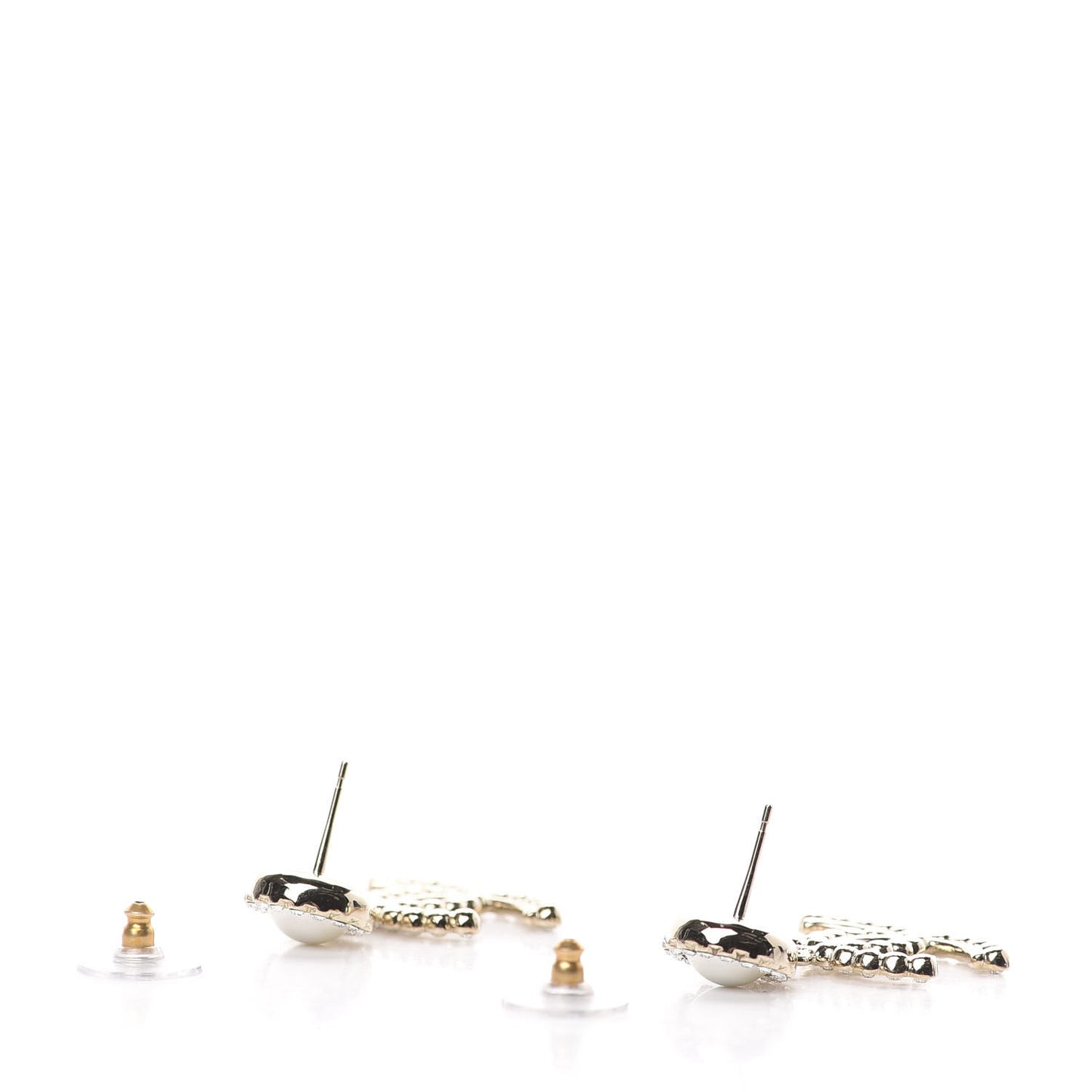 Crystal Pearl Bow-tiful CC Drop Earrings Gold