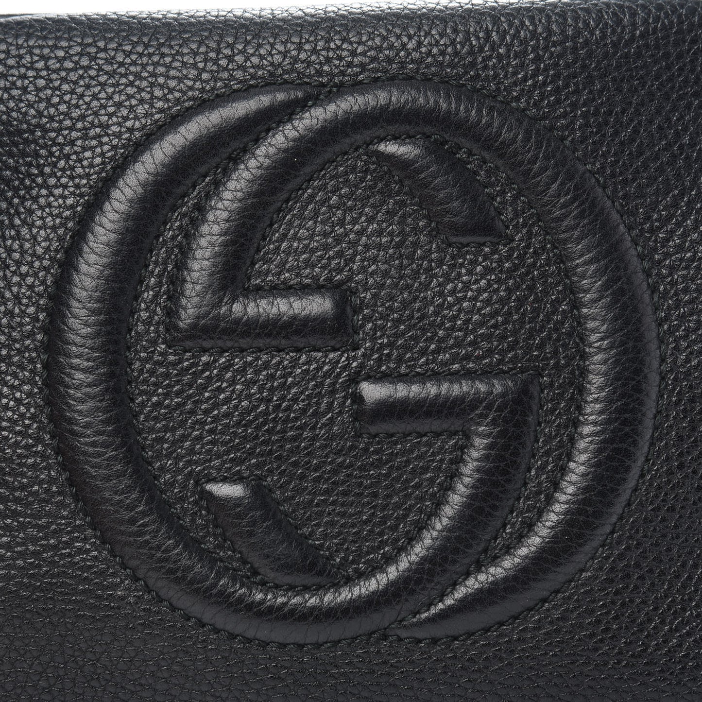 Pebbled Calfskin Small Soho Disco Bag Black