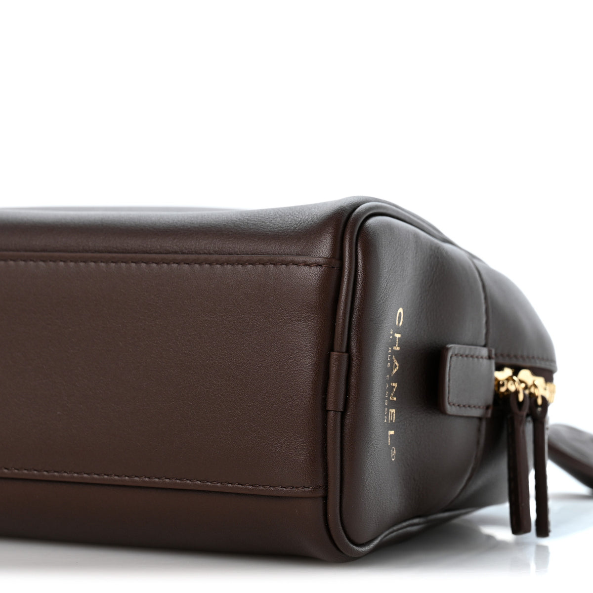 Chanel Calfskin Large Perfect Bowling Bag Dark Brown 10 of 10