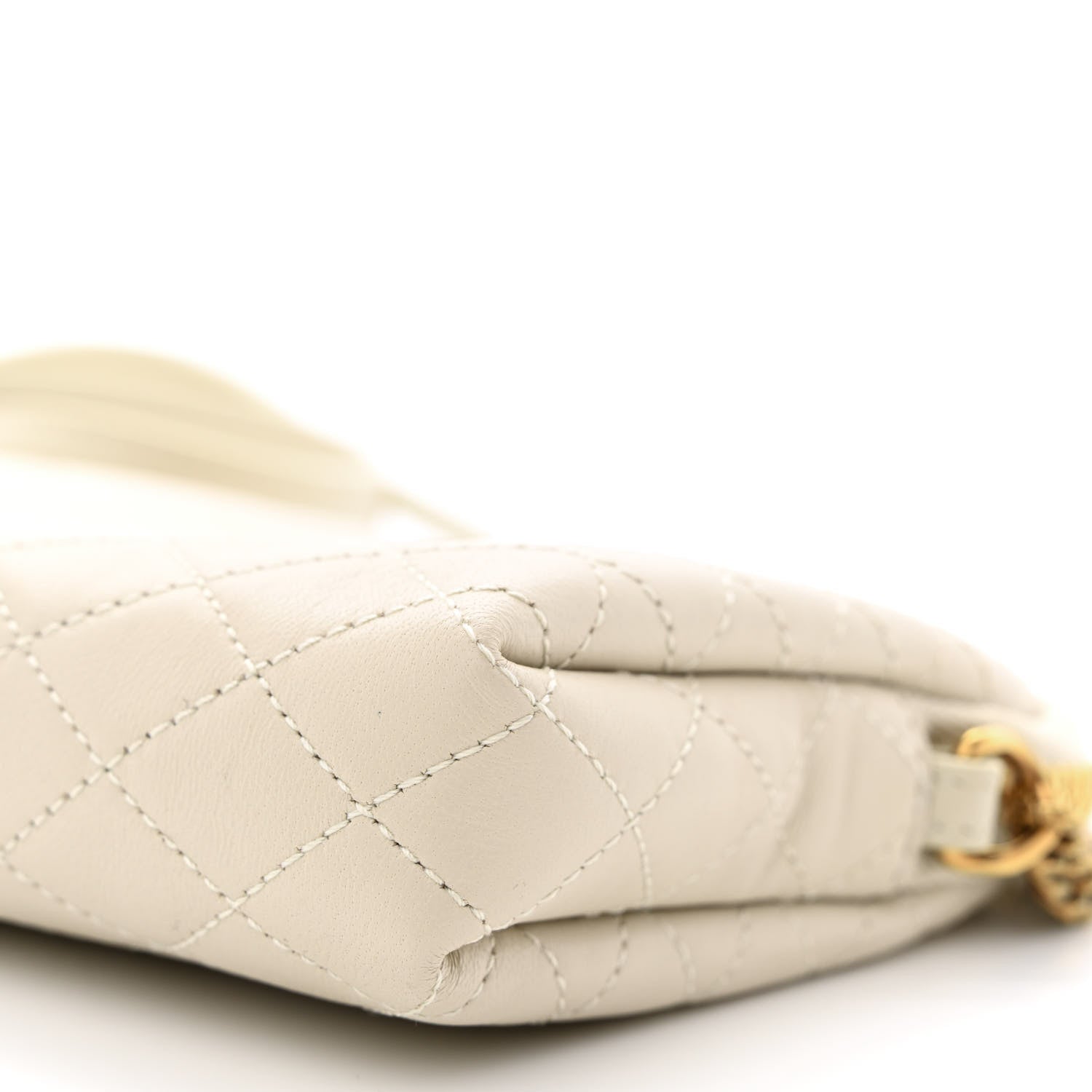 Saint Laurent Lambskin Quilted Gaby Zipped Pouch Crema Soft 11 of 12