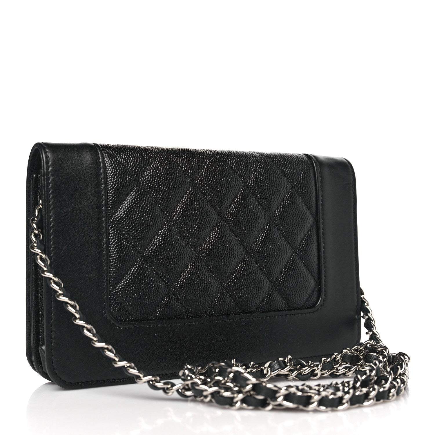 Chanel Caviar Quilted Vintage Mademoiselle Wallet On Chain WOC Black 3 of 10