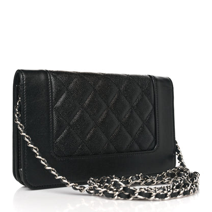 Chanel Caviar Quilted Vintage Mademoiselle Wallet On Chain WOC Black 3 of 10