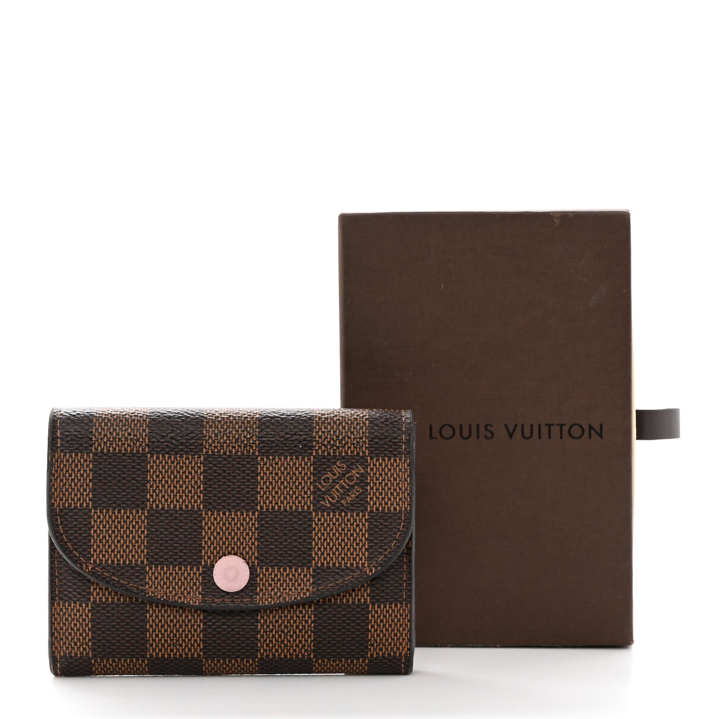 Damier Ebene Rosalie Coin Purse Rose Ballerine