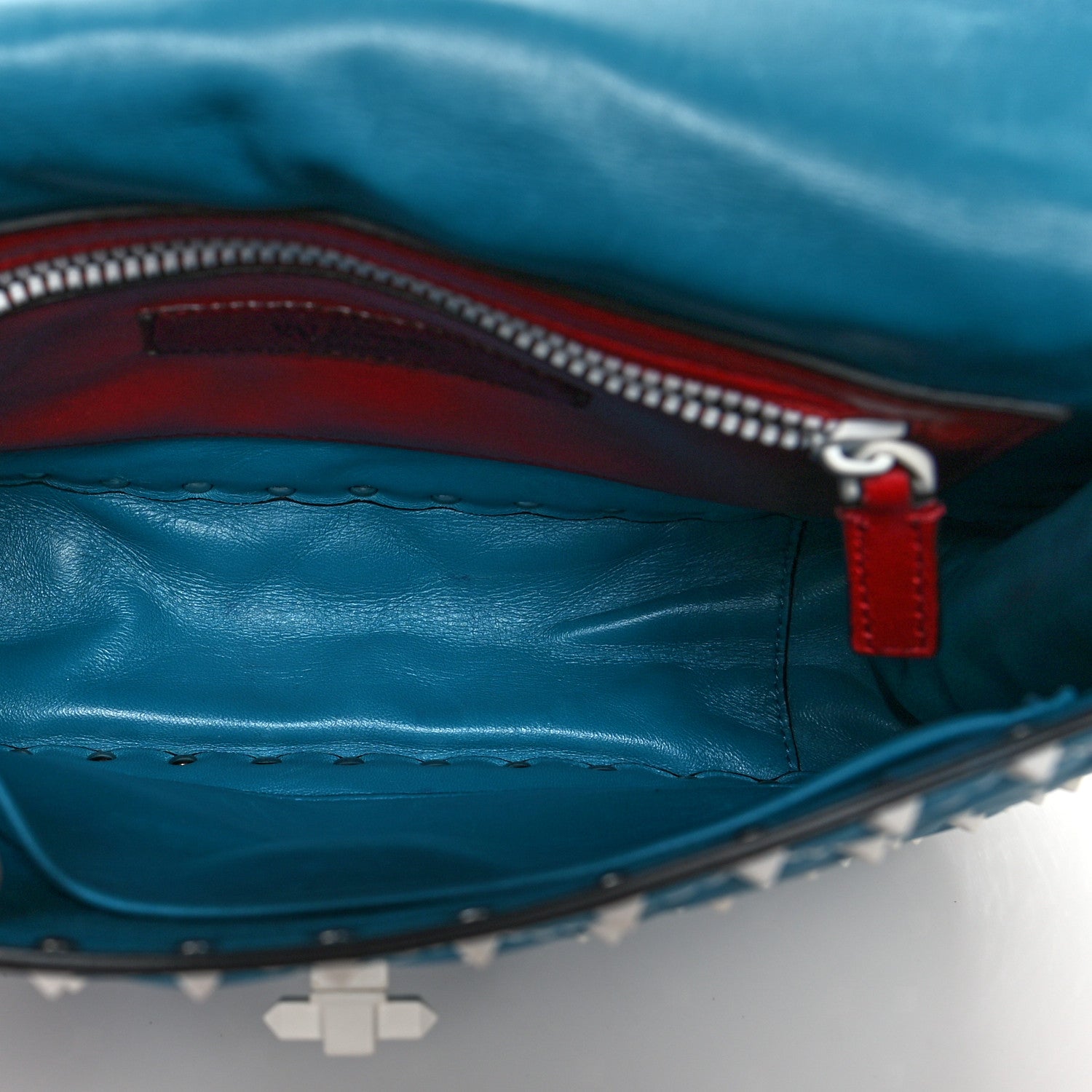 Valentino Garavani Lambskin Medium Free Rockstud Spike Shoulder Bag Cerulean 5 of 16
