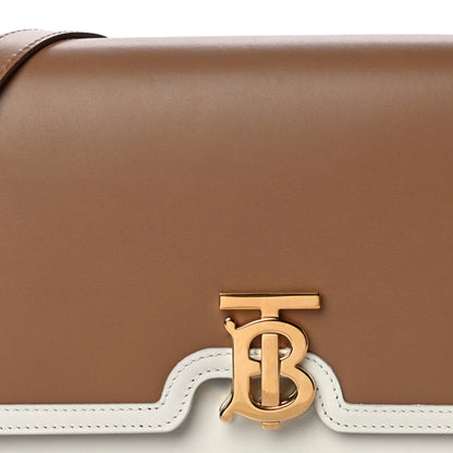 Burberry Smooth Calfskin Monogram Medium TB Bag Chalk White Camel 6 of 17
