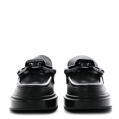 Louis Vuitton Calfskin Oversized Chain Academy Loafers 38 Black 2 of 10