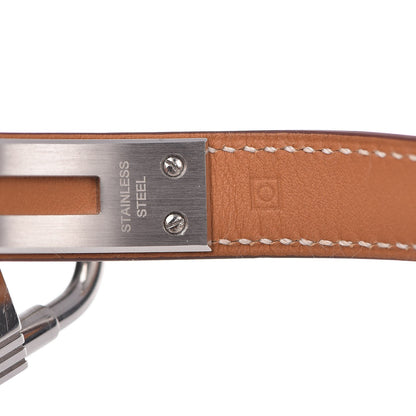Hermes Stainless Steel Barenia 20mm Kelly Cadena Double Tour Quartz Watch Fauve 8 of 12