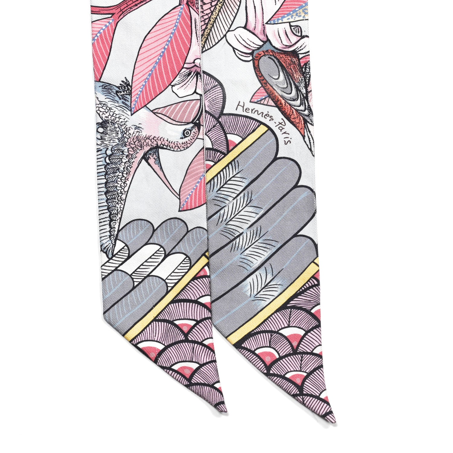 Hermes Silk Tree Of Song Twilly Bleu Pale Rose Blue Jean 2 of 6