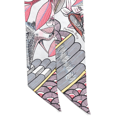 Hermes Silk Tree Of Song Twilly Bleu Pale Rose Blue Jean 2 of 6
