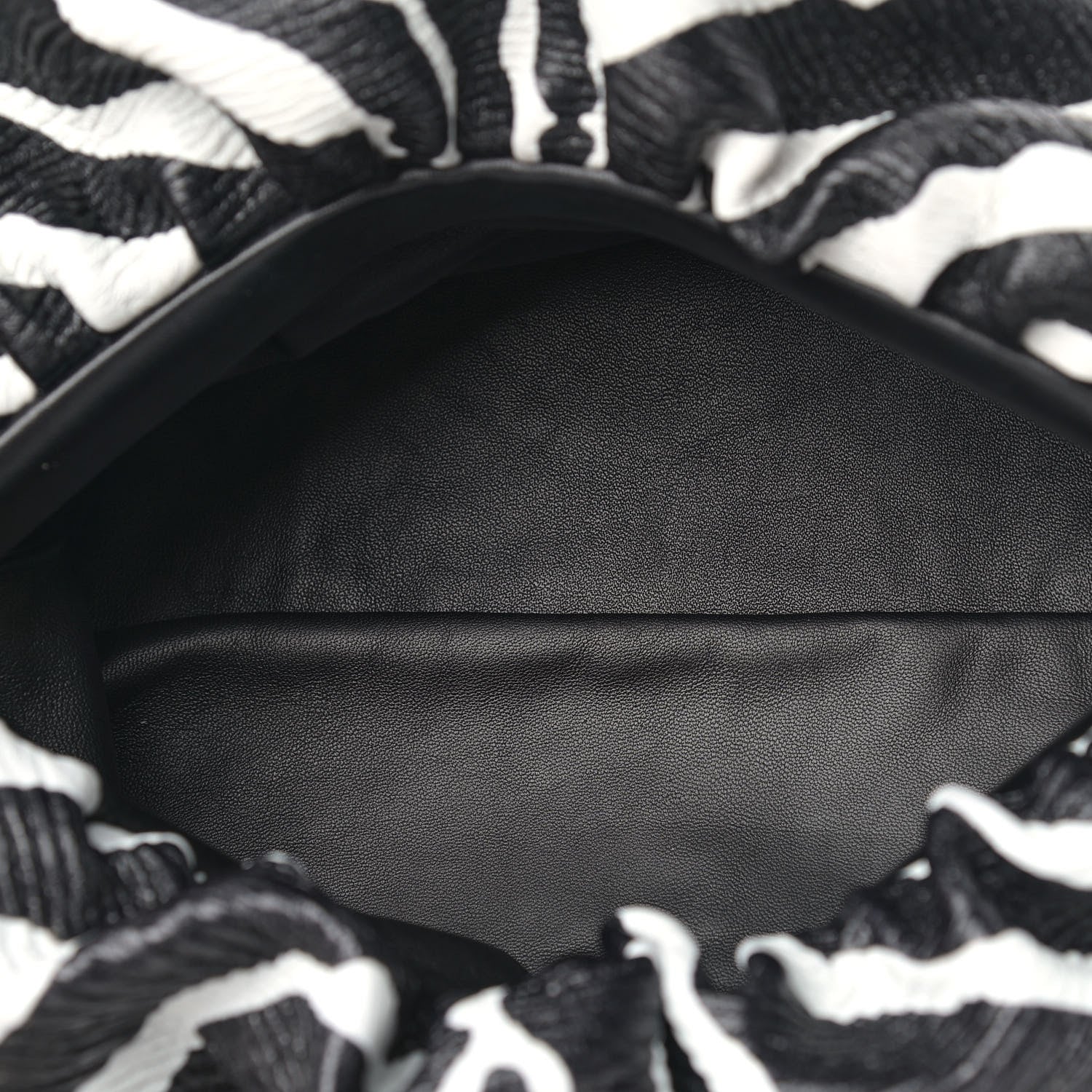 Bottega Veneta Nappa Zebra Print The Pouch Chain White Black 5 of 9