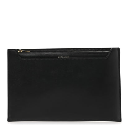 Saint Laurent New Aspen Calfskin Catherine Pouch Black 1 of 8
