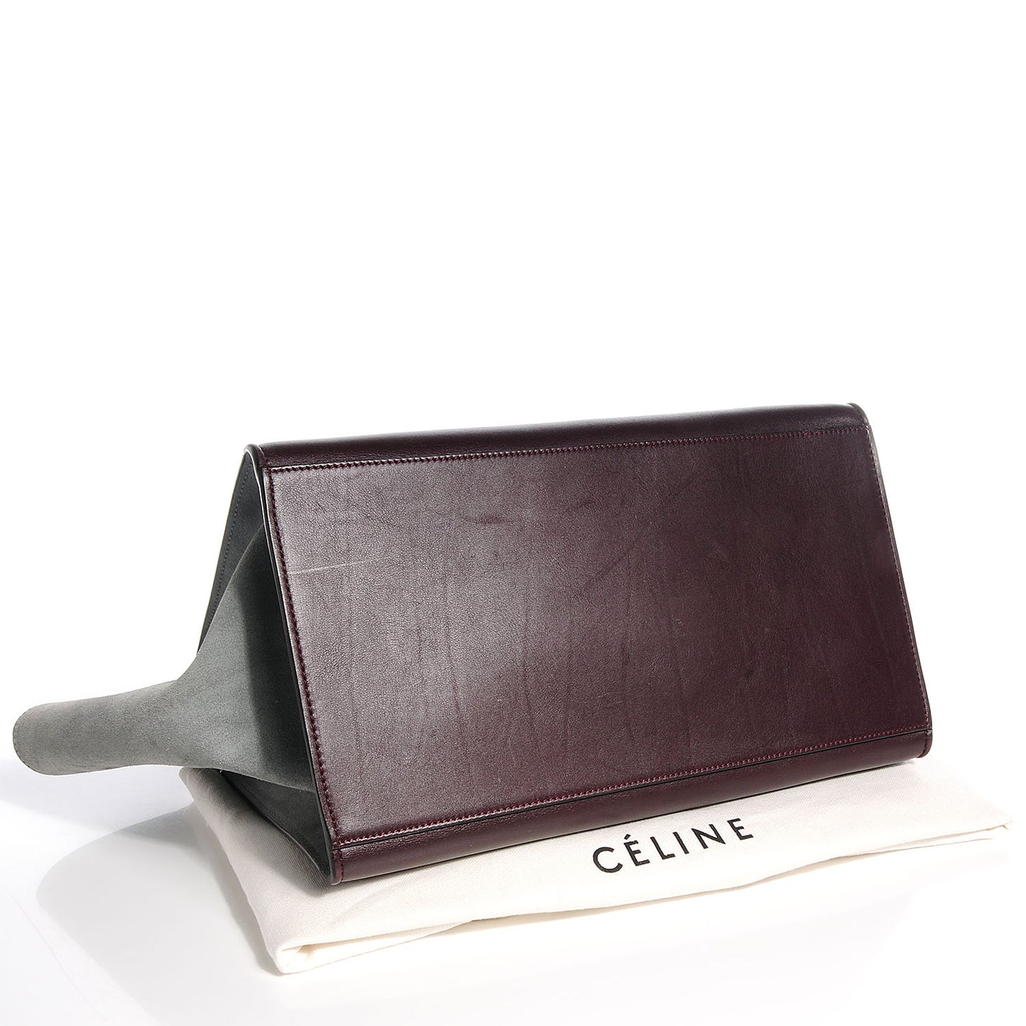 Calfskin Suede Large Tri-Color Trapeze Dark Grey