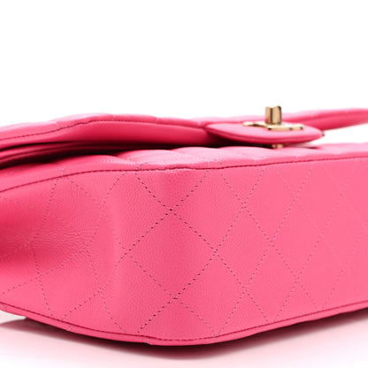 Chanel Caviar Quilted Medium Double Flap Pink 9 of 10