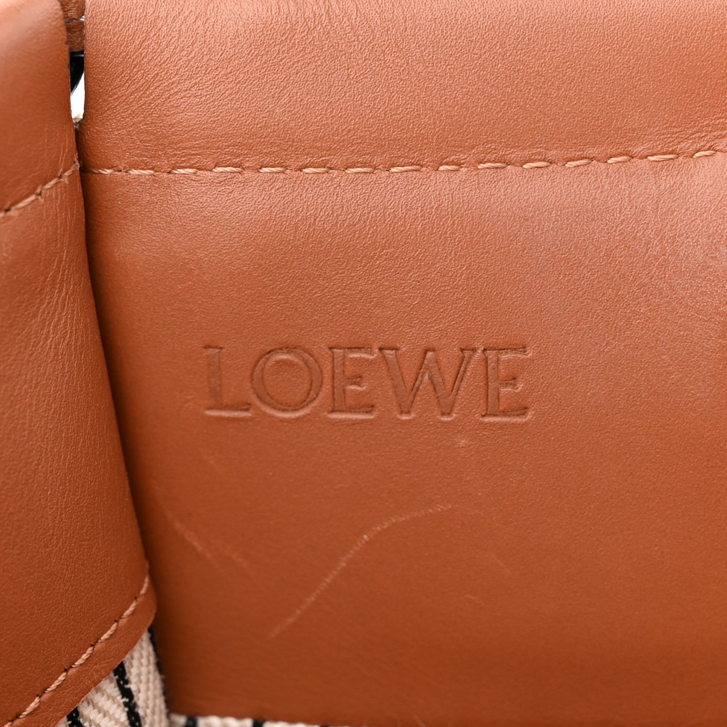 Canvas Calfskin Cushion Tote Beige