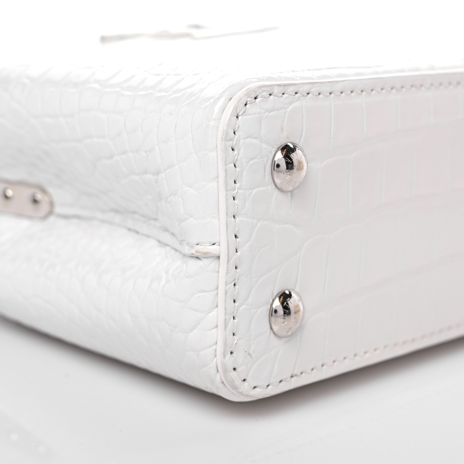Louis Vuitton Crocodile Mini Capucines White 7 of 13