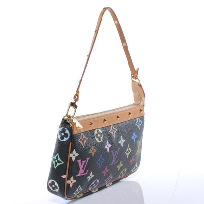 Louis Vuitton Monogram Multicolor Pochette Accessories Black 3 of 6