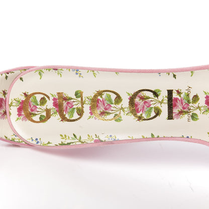Gucci Kid Scamosciato Crystal Ankle Strap High Heel Sandals 39 Light Rose Light Peonia 6 of 9