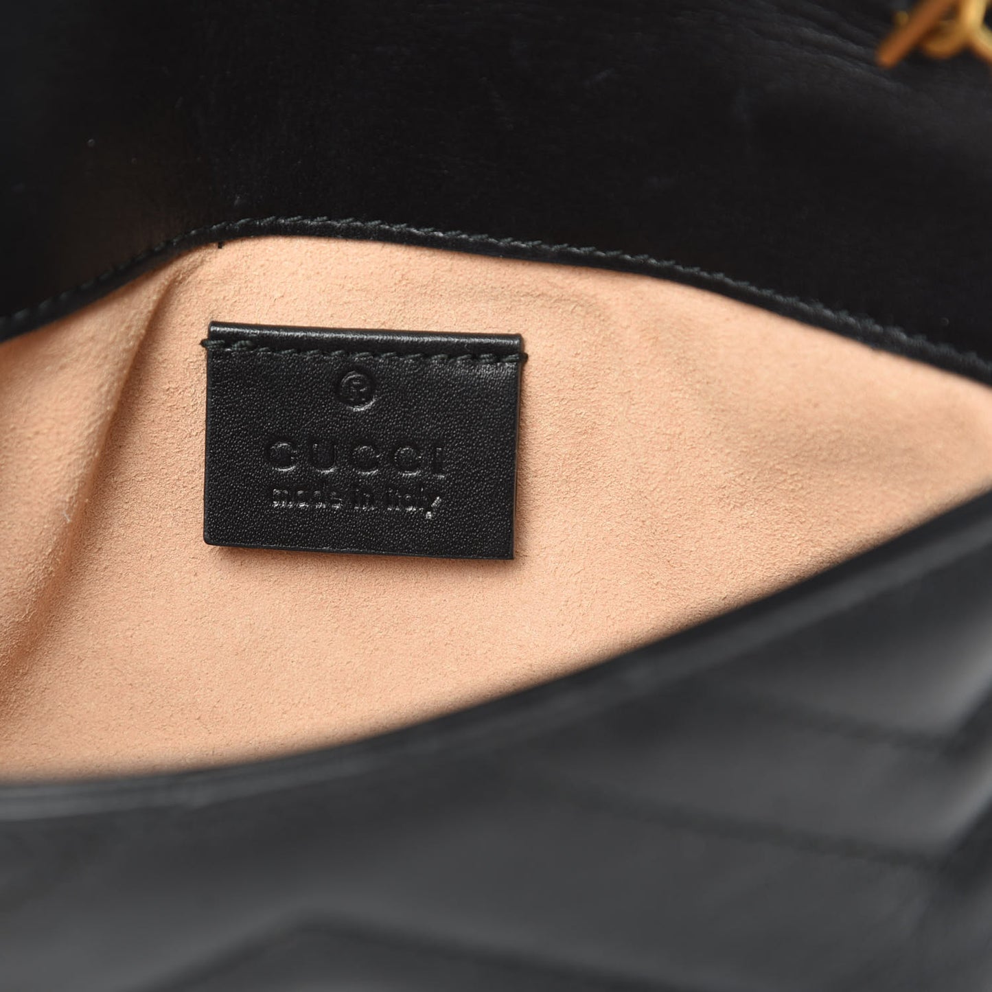 Calfskin Matelasse Super Mini GG Marmont Shoulder Bag Black