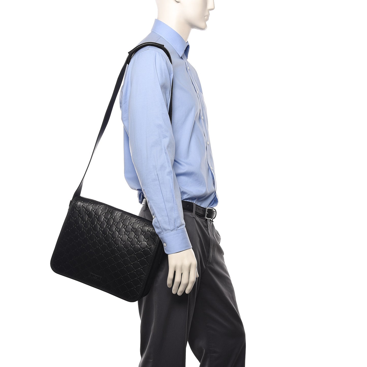 Guccissima Flap Messenger Bag Black