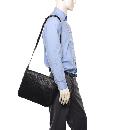 Gucci Guccissima Flap Messenger Bag Black 2 of 10