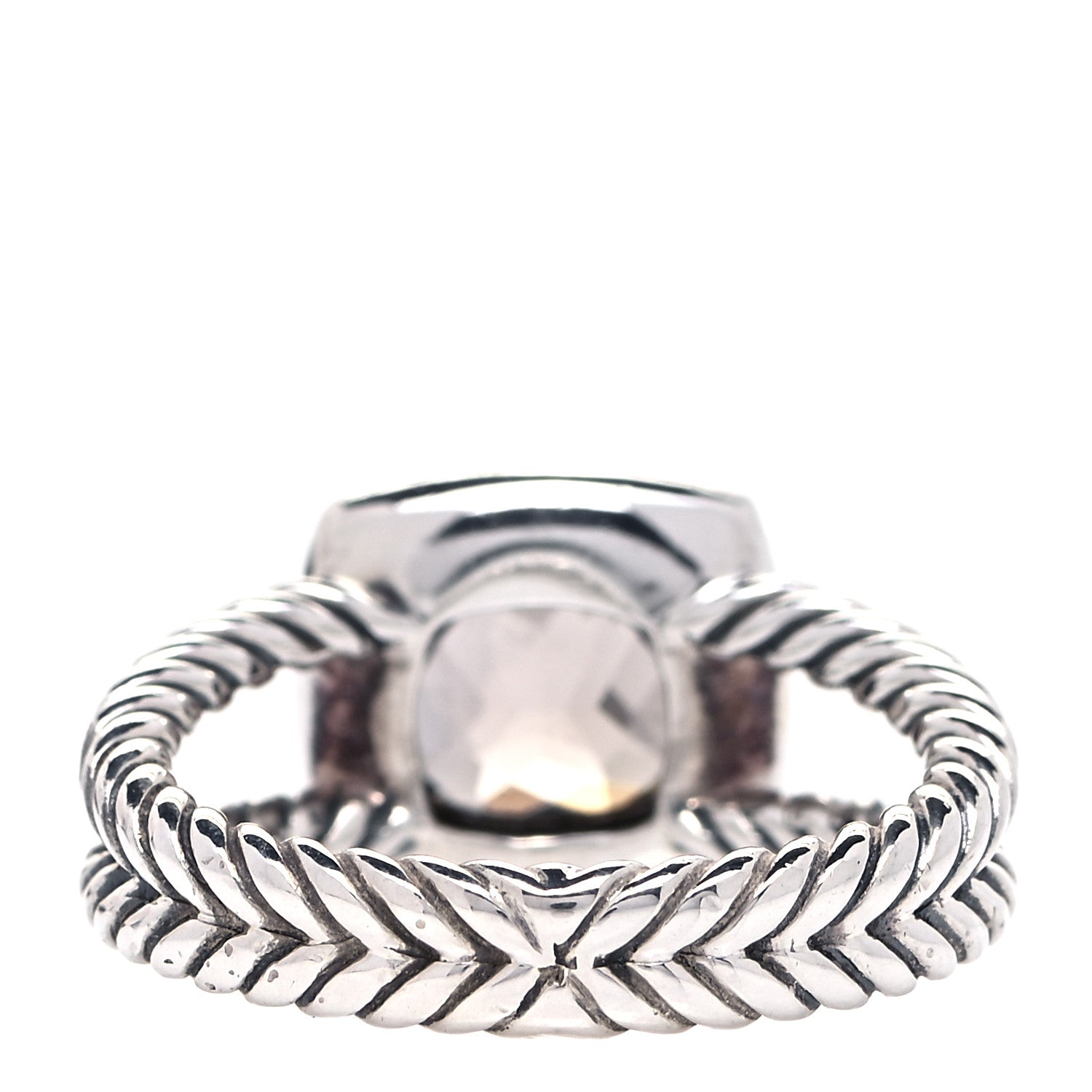 David Yurman Sterling Silver Diamond Smoky Quartz 7mm Petite Albion Ring 51 5.75 3 of 4