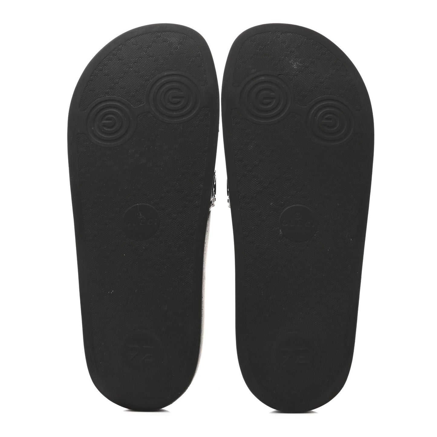 Rubber GG Monogram Perforated Womens Slide Sandals 40 Black