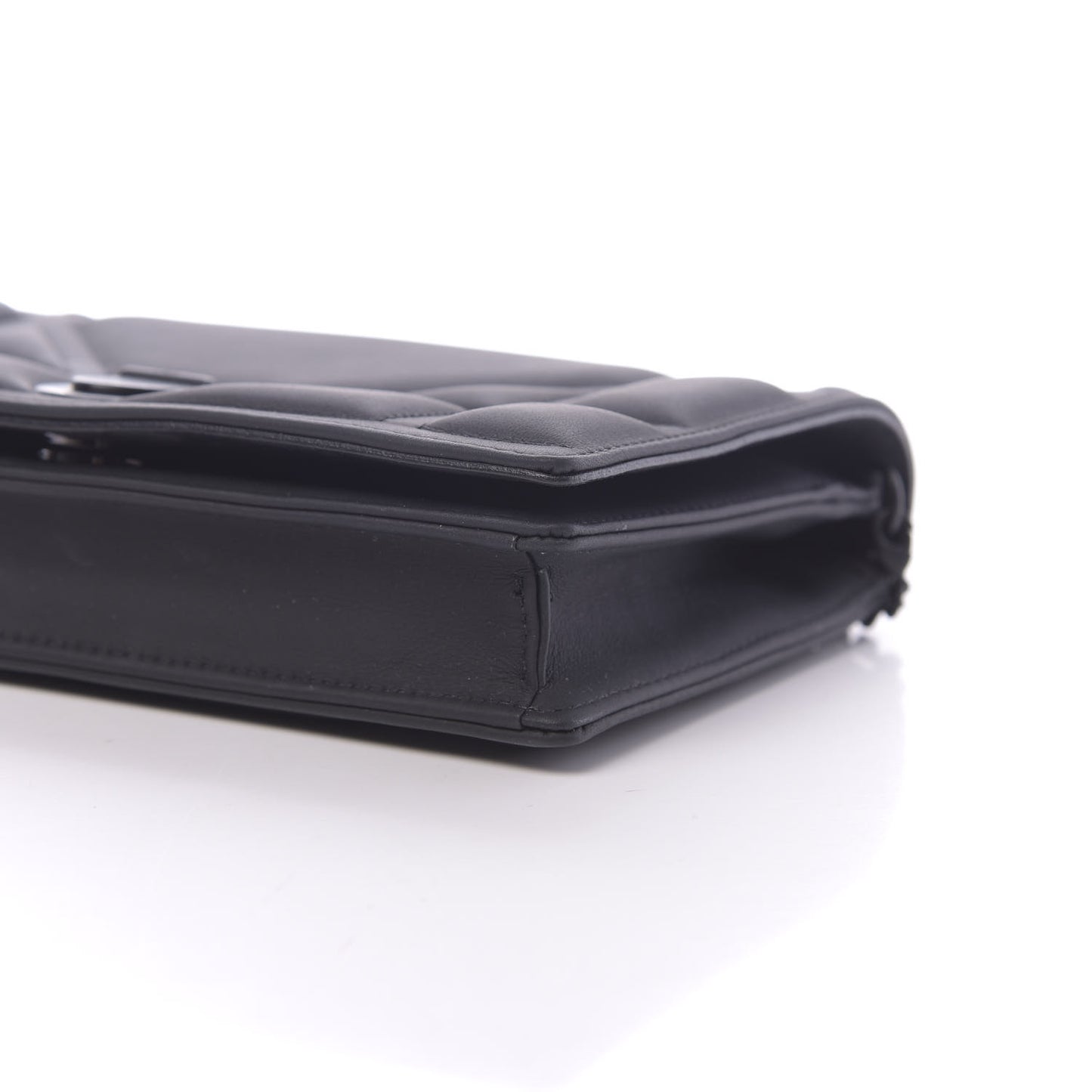 Ultra Matte Calfskin Diorama Wallet on Chain Pouch Black