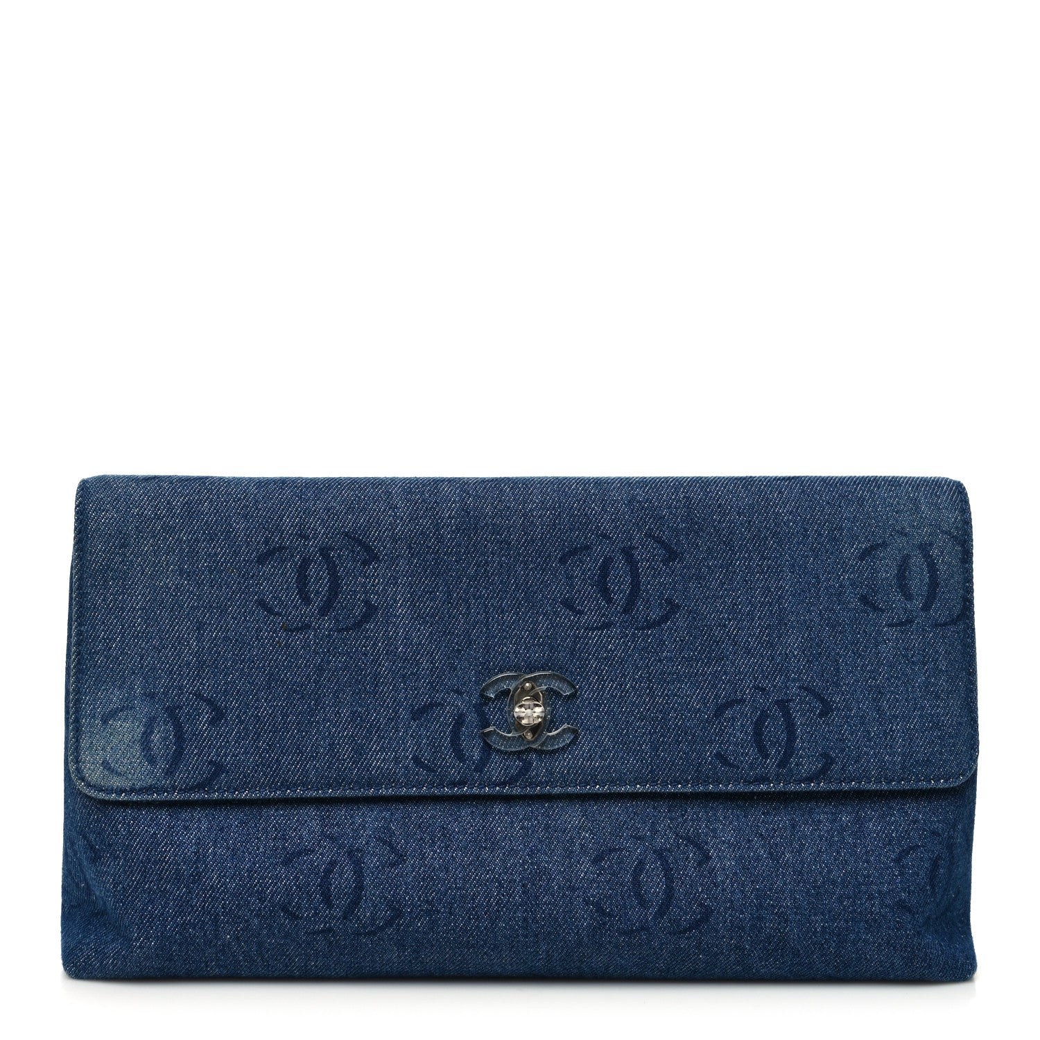 Chanel Denim CC Clutch Dark Blue 1 of 11