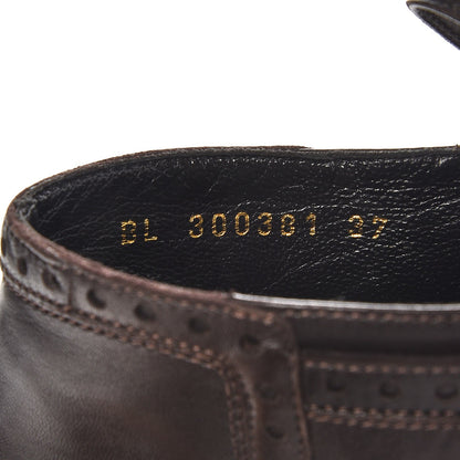 Saint Laurent Nappa Tribtoo 105 Lace Up Booties 37 Chocolate 8 of 11