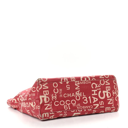 Chanel Canvas 31 Rue Cambon Beach Tote Red 4 of 10