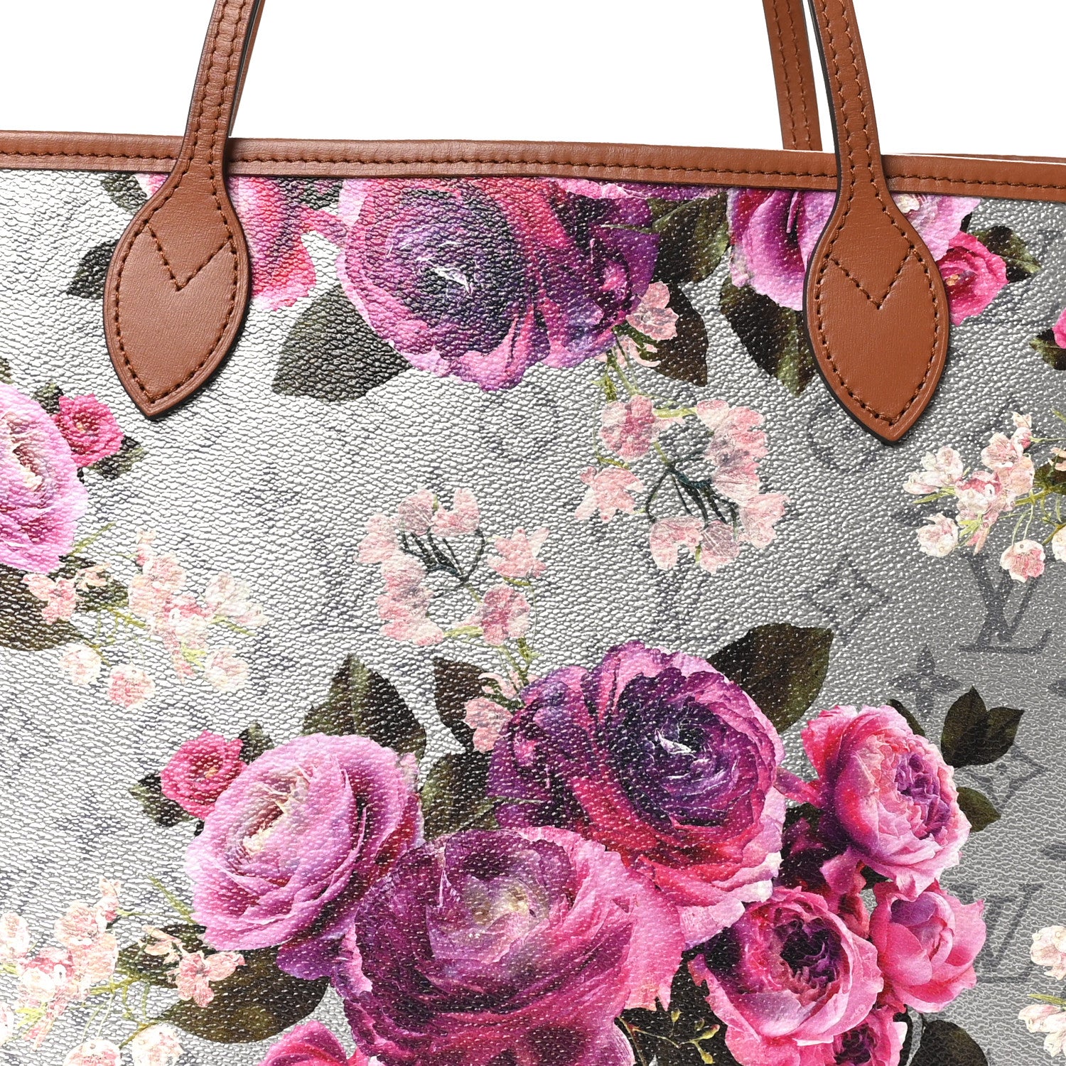 Louis Vuitton Metallic Monogram LV Garden Neverfull MM Silver 8 of 10