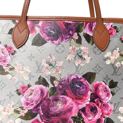Louis Vuitton Metallic Monogram LV Garden Neverfull MM Silver 8 of 10