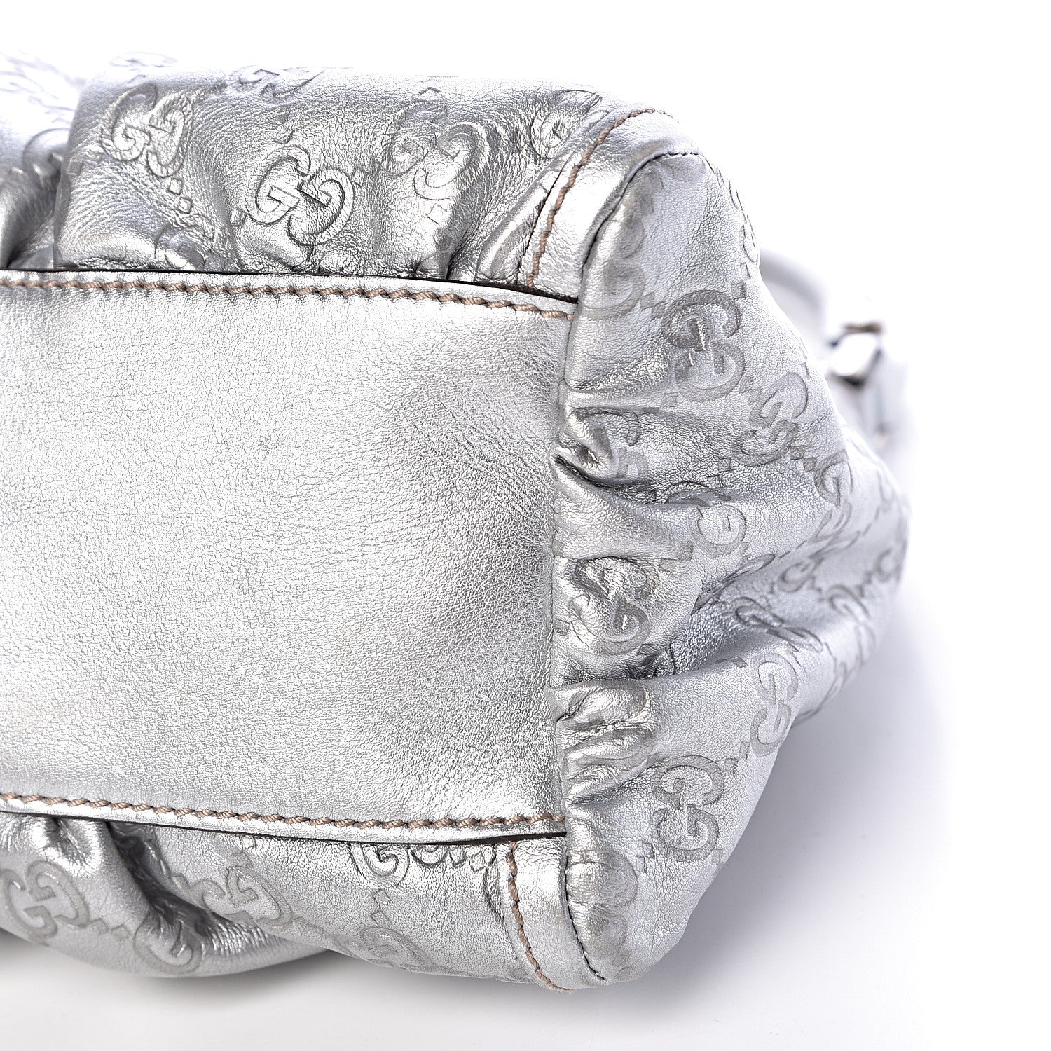 Gucci Metallic Guccissima Medium D Gold Hobo Silver 11 of 13