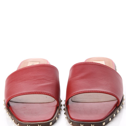 Valentino Garavani Nappa Soul Rockstud Flat Slide Sandals 38 Rosso 5 of 12