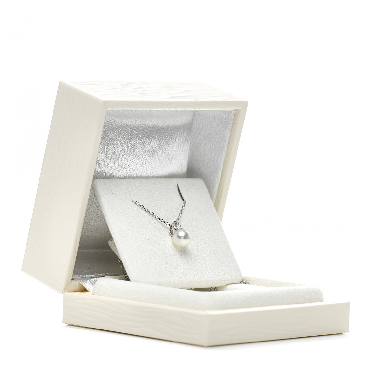 Mikimoto 18K White Gold Diamond Akoya Pearl 7.5-8mm Drop Pendant Necklace 5 of 5