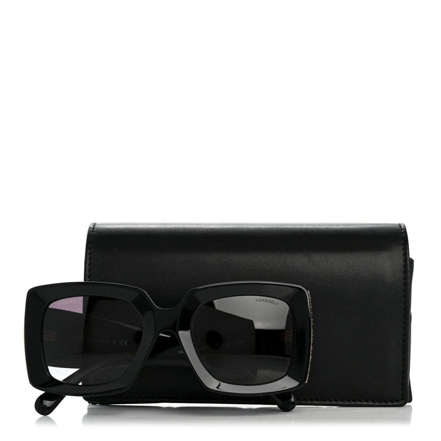 Acetate Rectangle Sunglasses 5435 Black