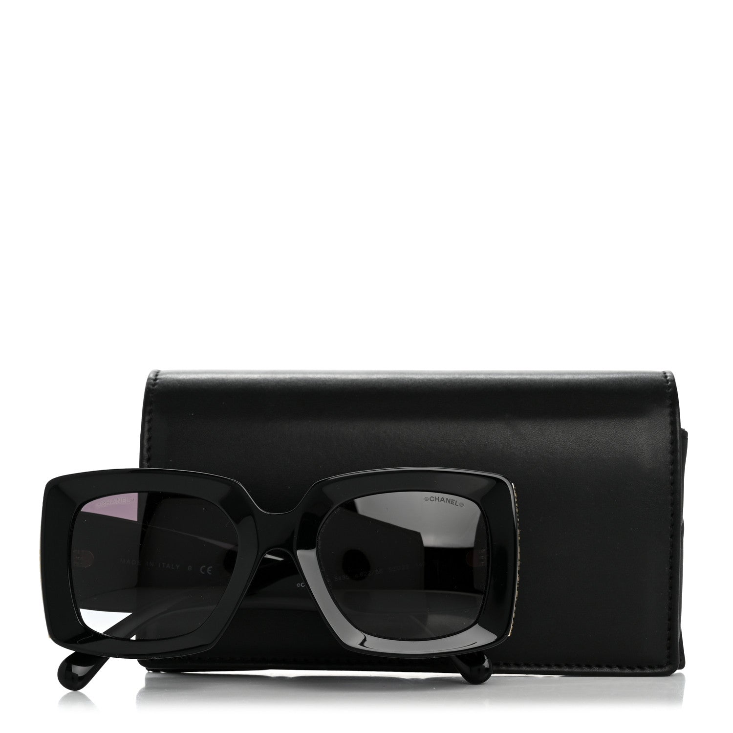 Chanel Acetate Rectangle Sunglasses 5435 Black 8 of 8