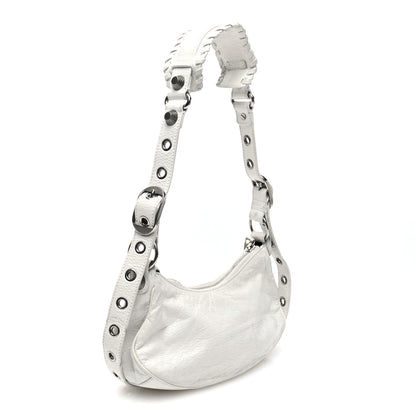 Balenciaga Agneau Arena Crystal Le Cagole Shoulder Bag XS Optic White 4 of 18