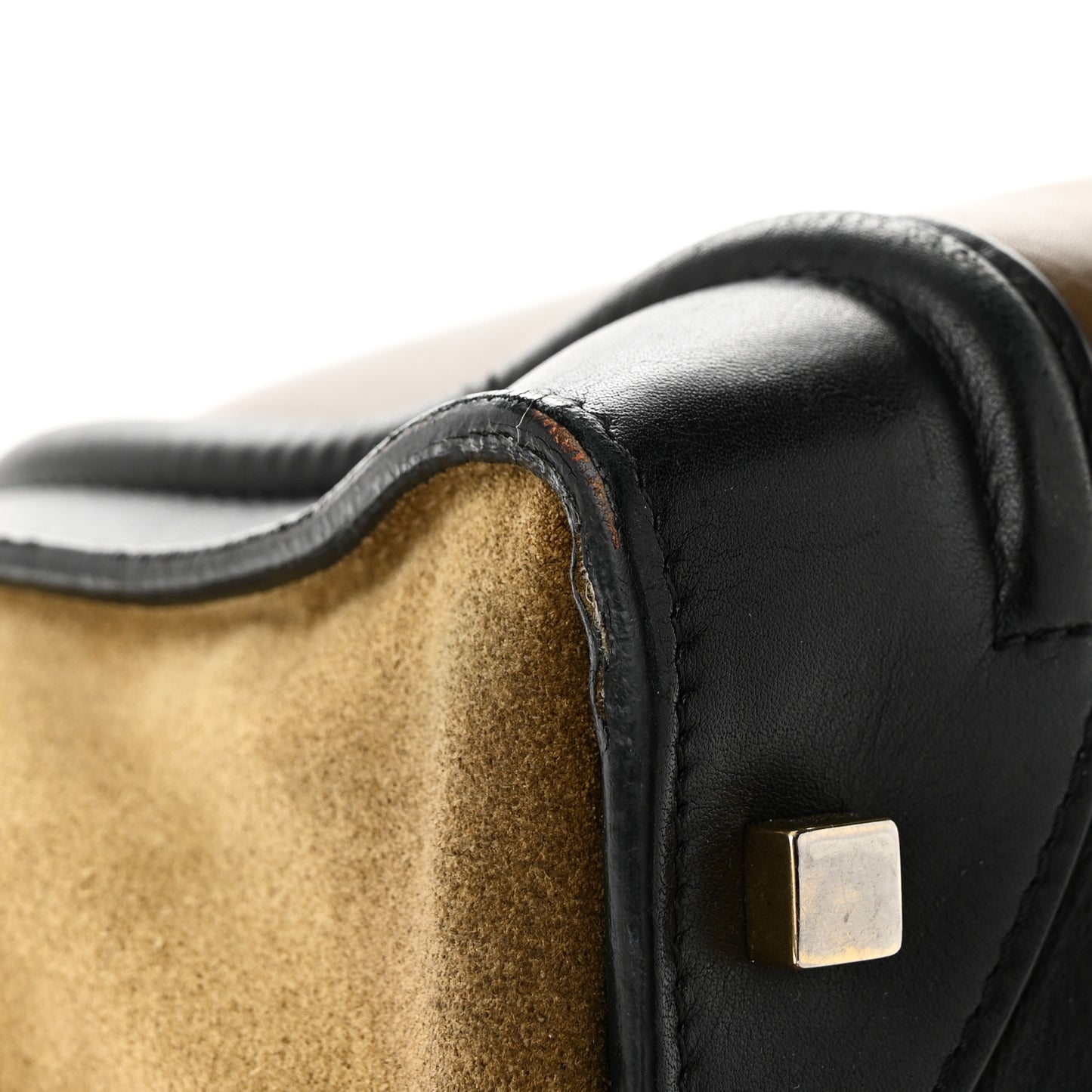 Satin Calfskin Suede Mini Tri-Color Luggage Olive