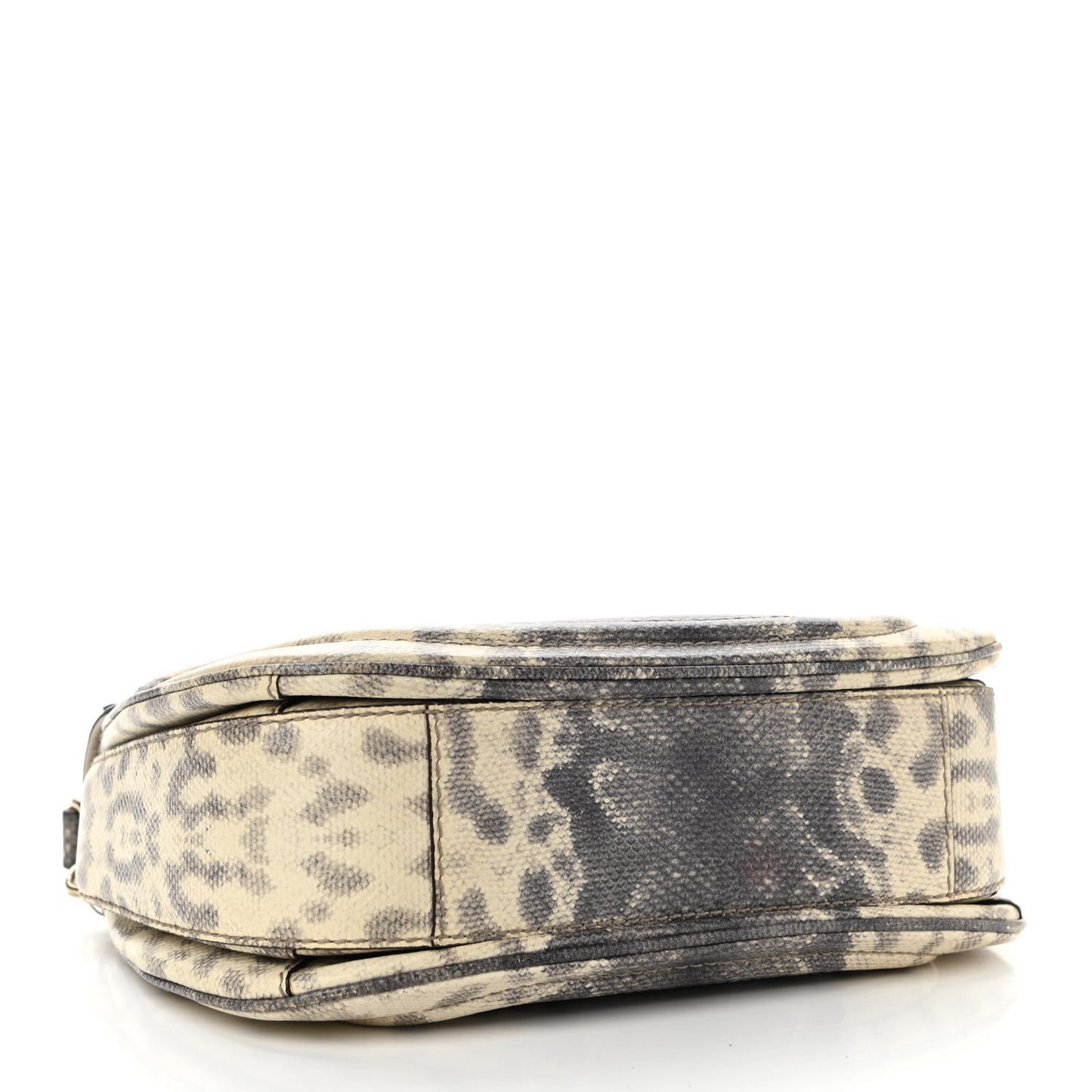 Calfskin Lizard Embossed Medium New Bamboo Top Handle Bag Grey