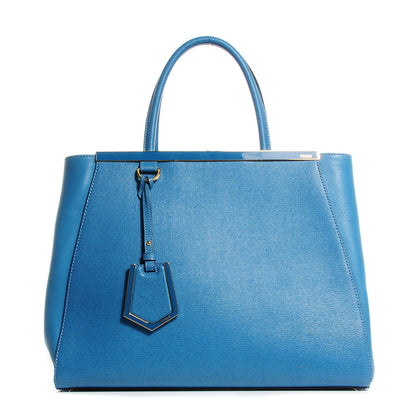 Fendi Vitello Elite Medium 2Jours Tote Turquoise 1 of 12