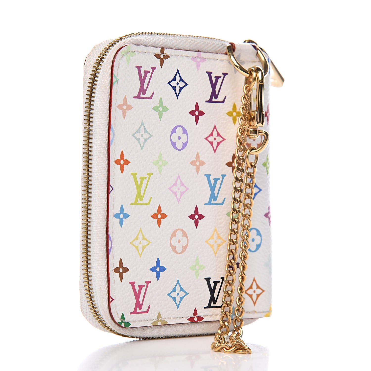 Louis Vuitton Monogram Multicolor Zippy Coin Purse Compact Wallet White 3 of 8