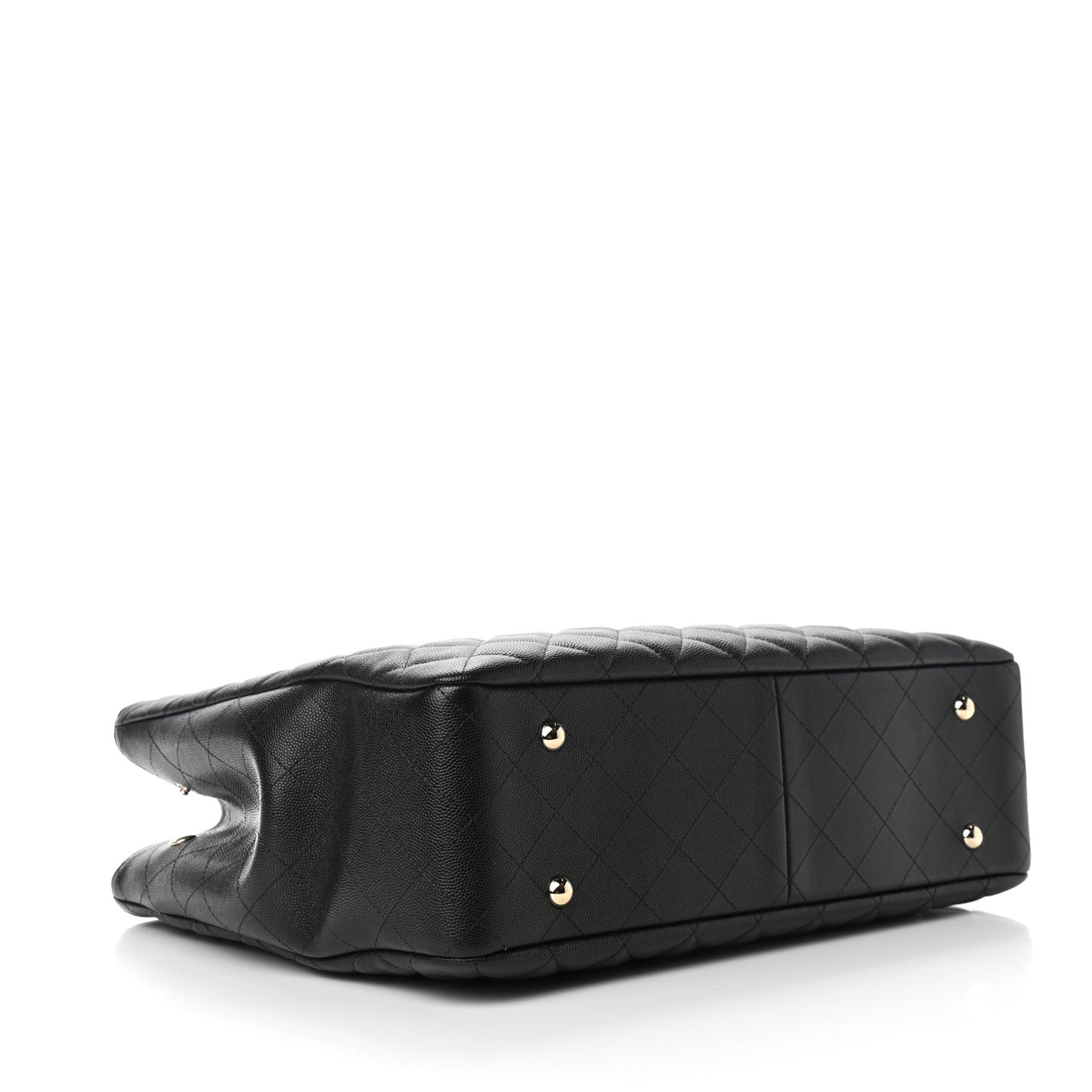 Caviar Quilted Large Shopping Tote Black
