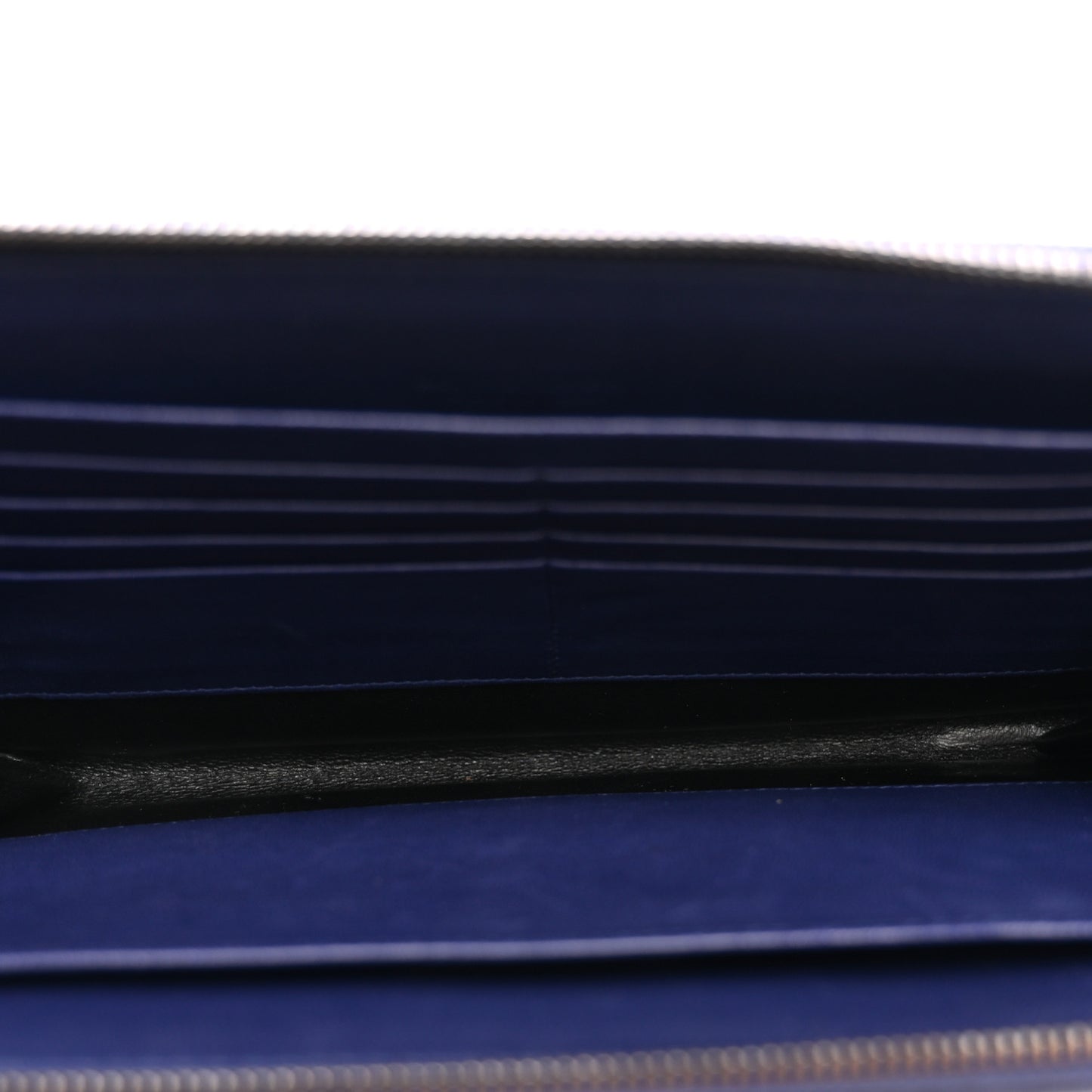 Nappa Intrecciato Flat Zip Pouch Navy