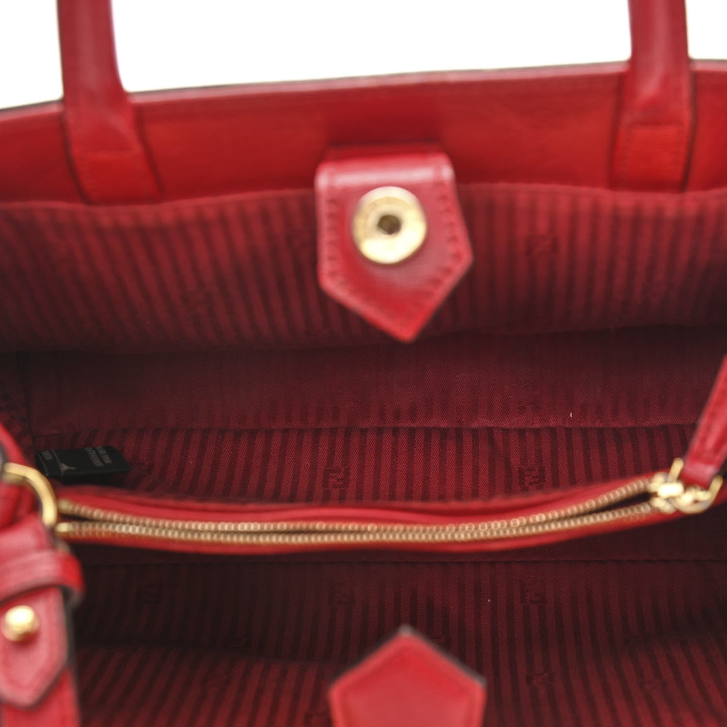 Fendi Vitello Elite Flamingo Petite 2Jours Tote Mattone 4 of 16